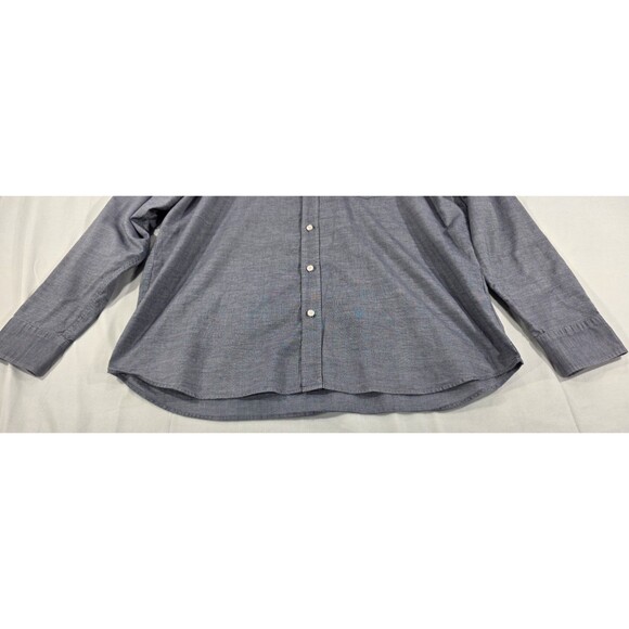 UNTUCKit Shirt Mens Long Sleeve Button Up Cotton Micro Print Blue Gray Size 2XL - Picture 5 of 12